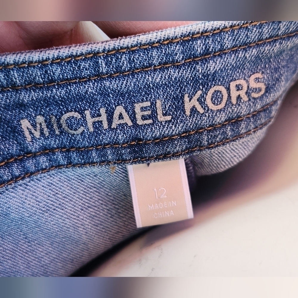 Michael Kors Button-Down Denim Mini Dress - Picture 3 of 3